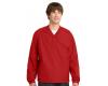 Sport-Tek V-Neck Raglan Wind Shirt - Red